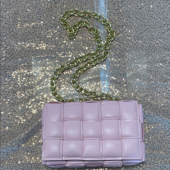 Pink Woven Chain Handle Bag - Picture 4 of 4